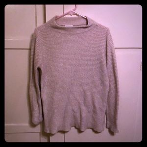 Beige Mock Turtleneck Sweater